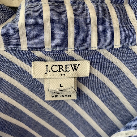 J. Crew Long Sleeve Front Tie Knot Blue Size Large - Picture 3 of 8